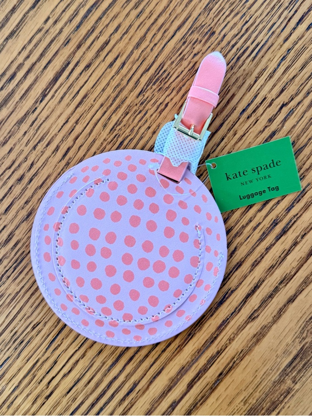 Kate Spade Golf Ball Luggage Tag - Peach & Pink